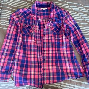 Girls Button Up Long Sleeve Size L